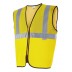 High visibility vest with mesh fabric