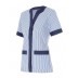 Semi-fitted striped short-sleeve jacket