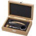 Conjunto para vinho em aço inox e bambu
