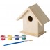 Casa de passarinhos com conjunto para pintar