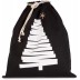 Saco de algodão com cordão, motivo árvore de Natal