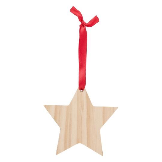 Estrela ornamental em madeira de Natal