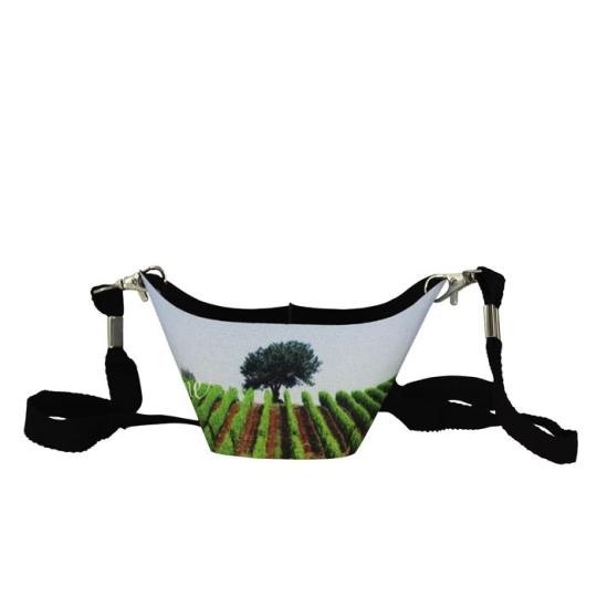 Porta copos pequeno poliéster com lanyard