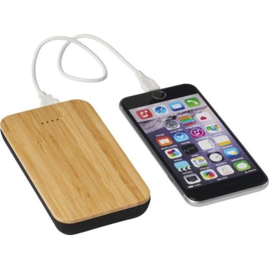 Powerbank de 6000 mAh sem fios em bambu/tecido Future