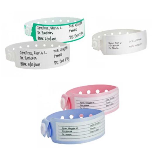 Pulseiras de vinil hospitalar