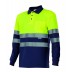 Long sleeve high visibility two-tone polo
