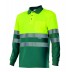 Long sleeve high visibility two-tone polo