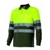 Long sleeve high visibility two-tone polo