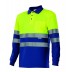 Long sleeve high visibility two-tone polo