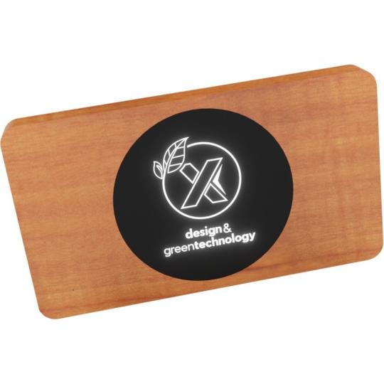 Powerbank sem fios de 5000 mAh luminosa em madeira P37 SCX.design®