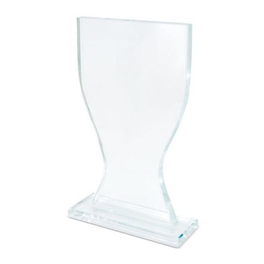 Troféu de vidro em forma oval