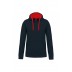 Sweatshirt com capuz em contraste