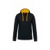 Sweatshirt com capuz em contraste