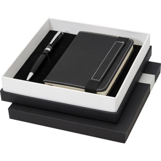 Conjunto de oferta com caneta esferográfica e caderno A6 Legatto