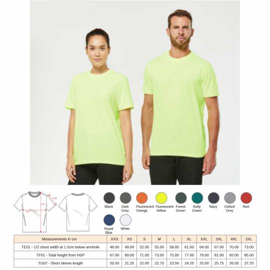 T-shirt eco-responsável de manga curta unissexo WK. Designed To Work®
