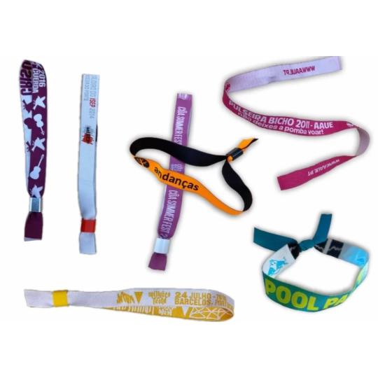 Pulseiras tecidas em alta definição "jacquard" (sem fecho))
