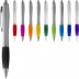 Silver-bodied Nash pen with coloured grip (Blue Writing)