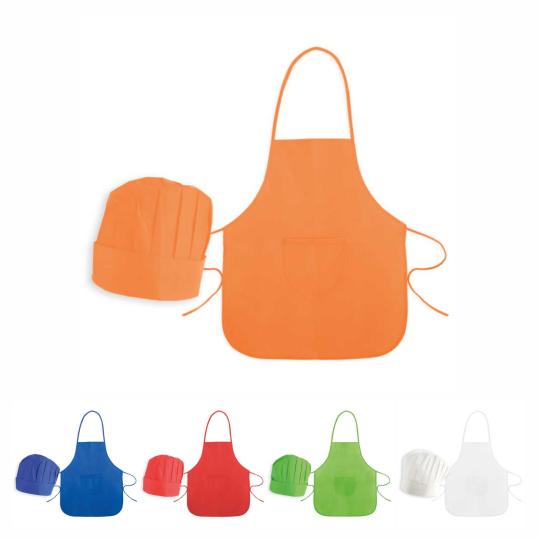 Set Avental infantil com chapéu