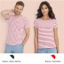T-shirt às riscas de homem e mulher Miles