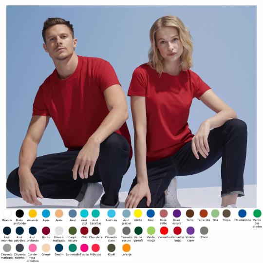 T-shirt unisexo de gola redonda IMPERIAL CORES