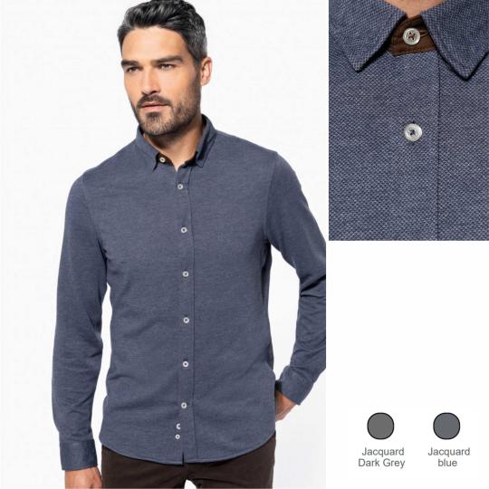 Long sleeve jacquard shirt...