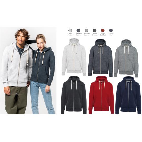 Sweatshirt eco-responsável com capuz e fecho de homem e de mulher Kariban®
