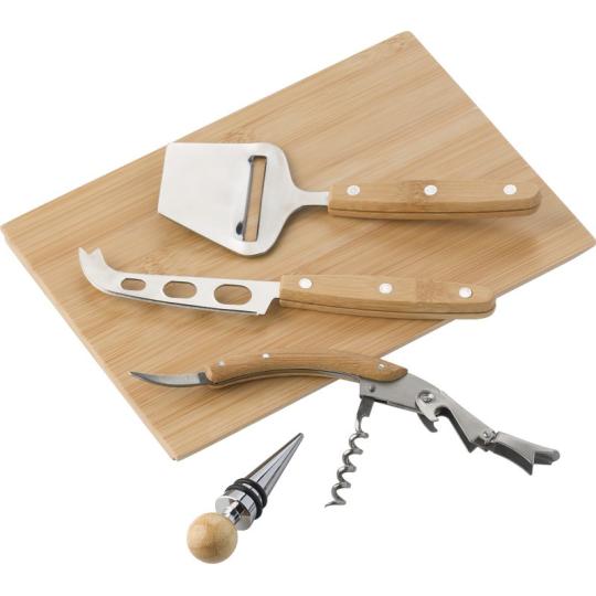 Conjunto de queijo e vinho de bambu Patrick