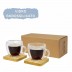 Copo de vidro 100 ml de 2 peças com base de bambu Manti Seasons®