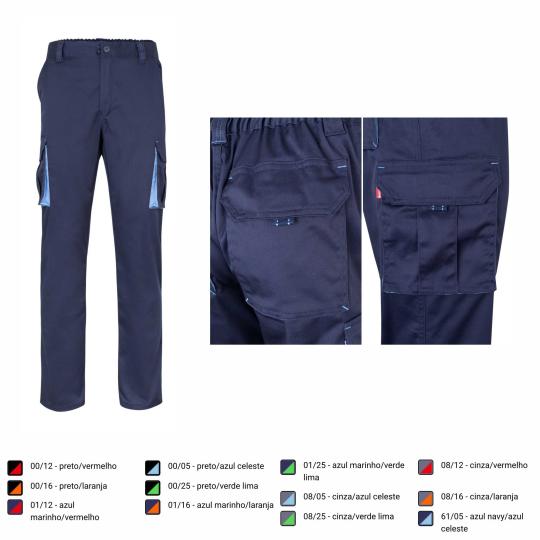 Bicolour multi-pocket trousers