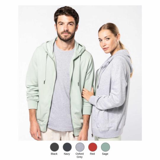 Sweatshirt com fecho e capuz eco-responsável unissexo Kariban®