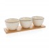 Conjunto de tigela 3 peças com bandeja de bambu