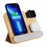 4-in-1 bamboo charging clock