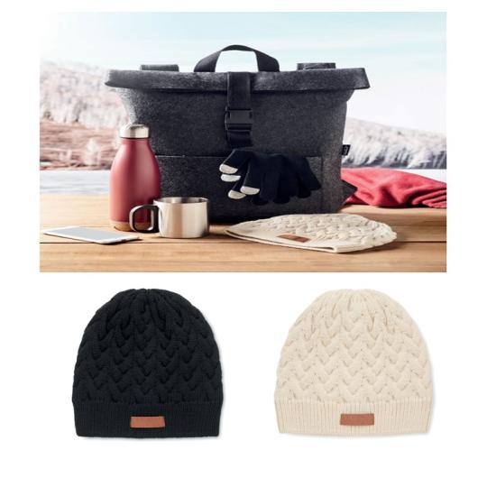 Gorro de malha de cabo em...