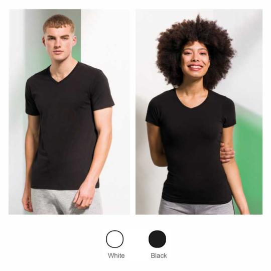 Camiseta con cuello en V de...