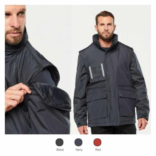 Parka com mangas amovíveis...