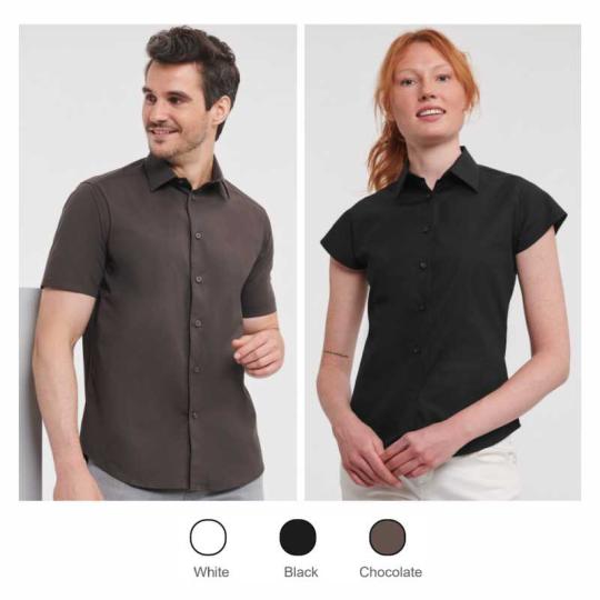 Camisa justa de manga curta...