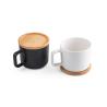 Ceramic mug with lid and bamboo base Fangio