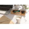 Organisateur de bureau en bambou avec chargeur sans fil de 10 W