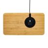 Organisateur de bureau en bambou avec chargeur sans fil de 10 W