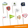 Mini banderas con palo de formatos personalizados (Producción)