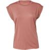 T-shirt Flowy manga enrolada Bella + Canvas®