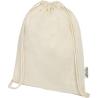 Sac en Coton Recyclé GRS avec Cordon de 140 g/m² Oregon
