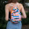 Mochila tipo saco em poliéster Rpet (Produção)