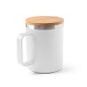 Taza de acero inoxidable reciclado con tapa de bambú 420 ml Lauda