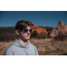 Sunglasses with mirrored lenses made of recycled PC Gleam RCS