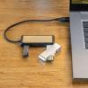 Hub à double entrée USB Link RCS en bambou et plastique recyclé