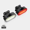 Rechargeable light set for bicycle USB of recycled plastic RCS