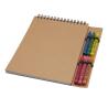 Bloc-notes à couverture souple A5 avec spirale et ensemble de crayons de cire Doodle