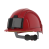 EVOLite® safety helmet with badge holder, ventilated, JSP® ratchet fastening