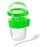 Vaso para Cereales Transparente Cuchara